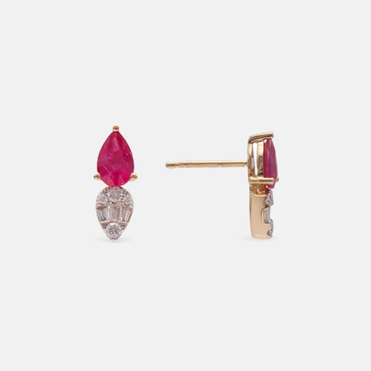 Ruby Petal Ring in Diamonds & Rubies