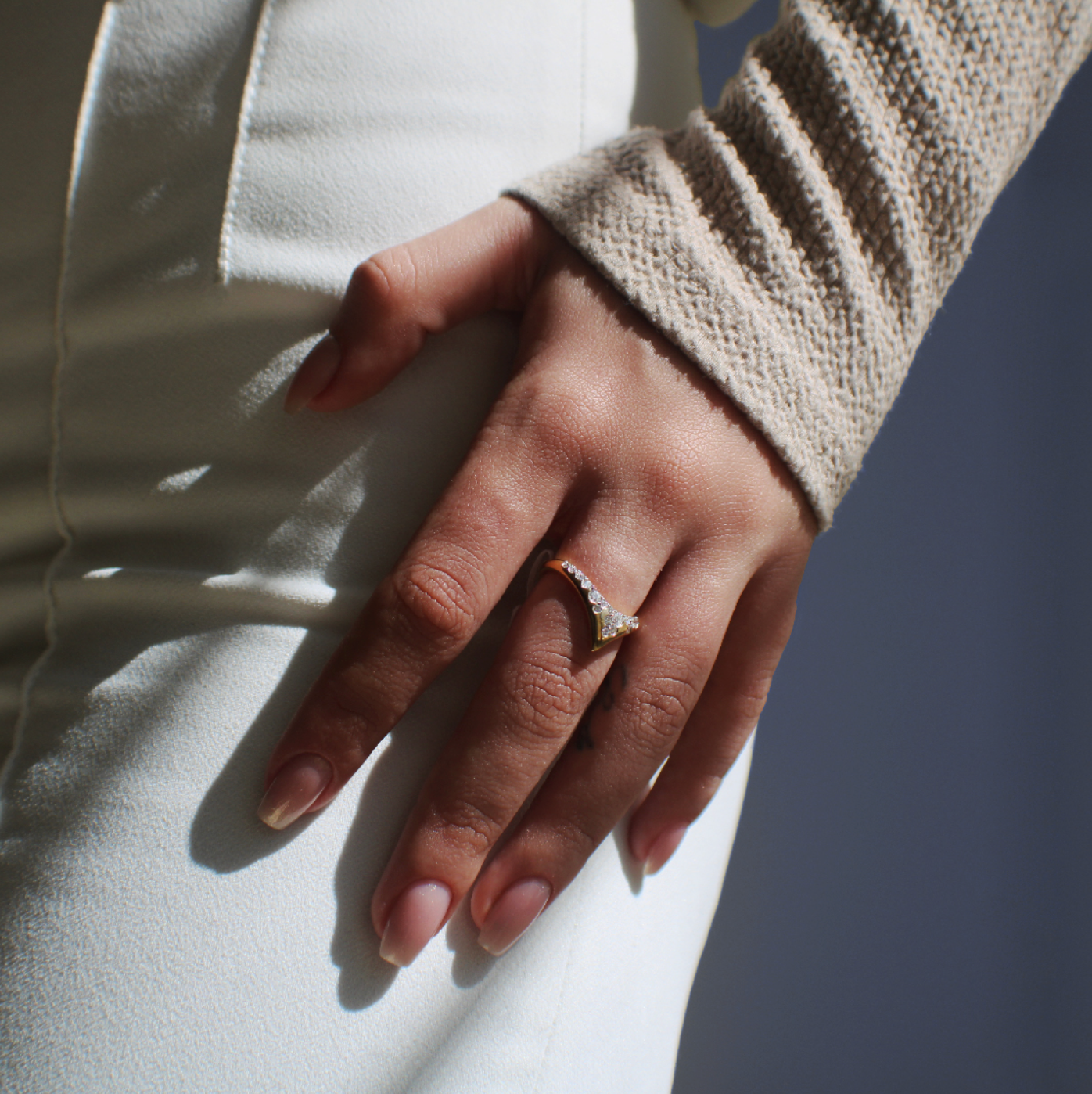 Starry Night Triangle Ring