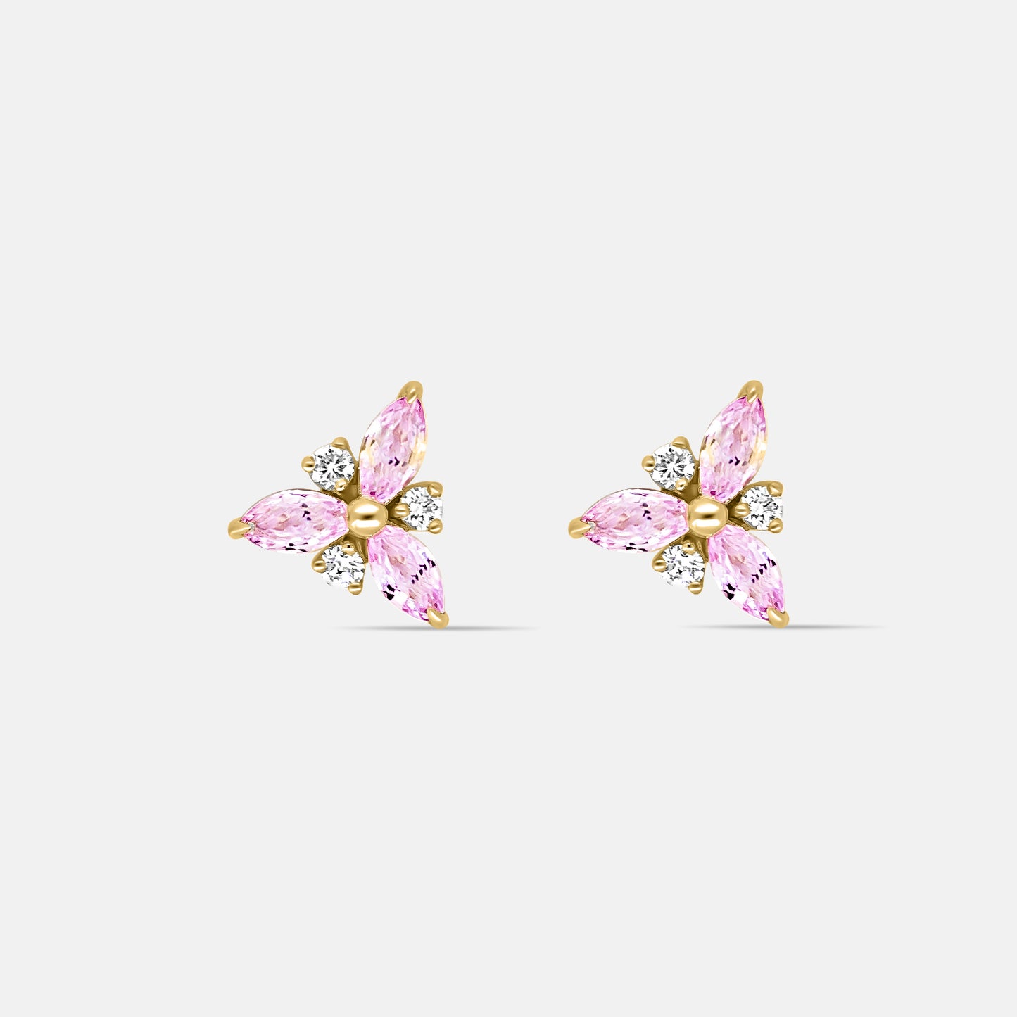 Pink IVY Earring in Diamonds & Pink Sapphires