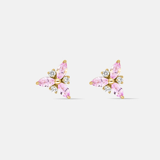 Pink IVY Earring in Diamonds & Pink Sapphires