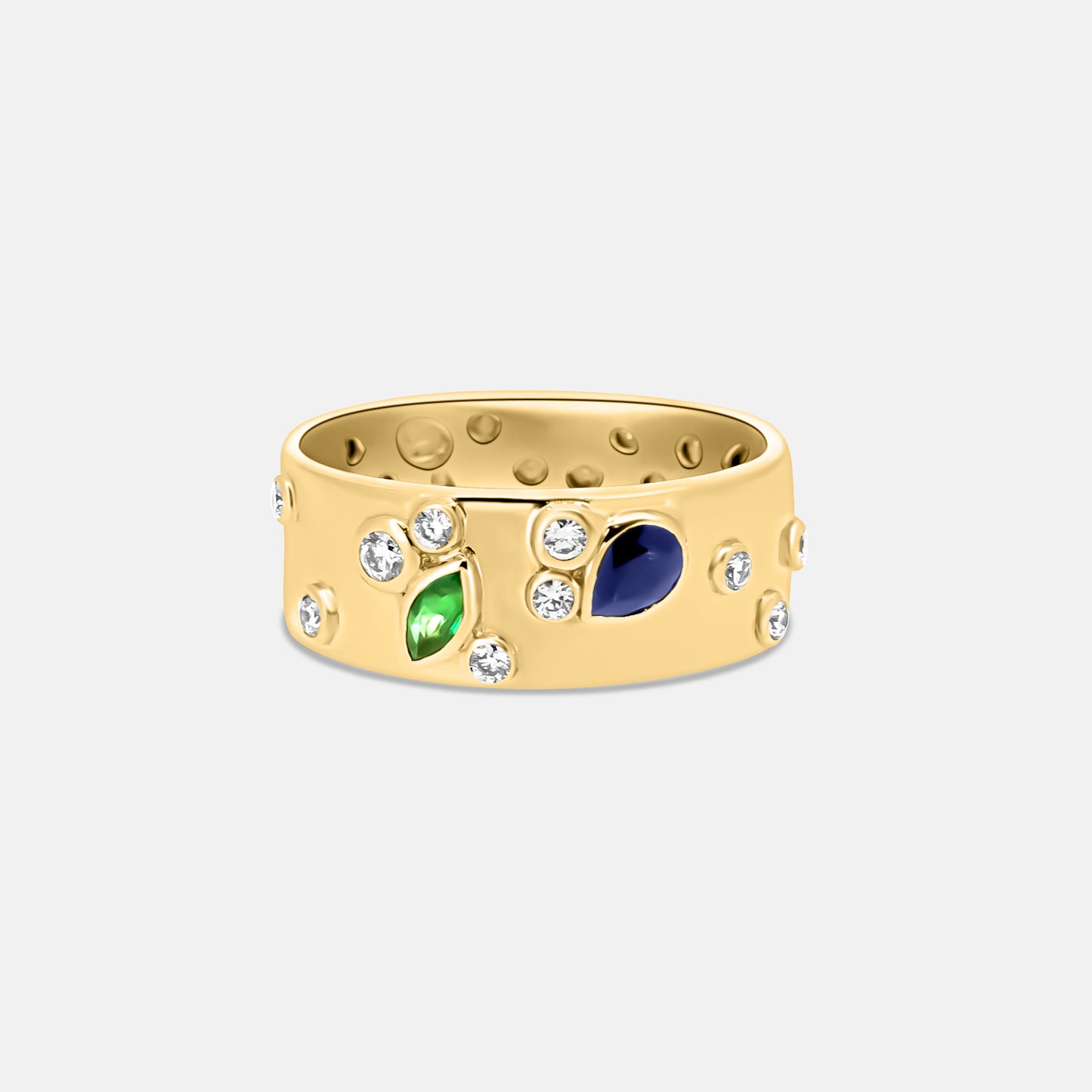 Nebula Ring in Diamonds, Emeralds & Sapphires