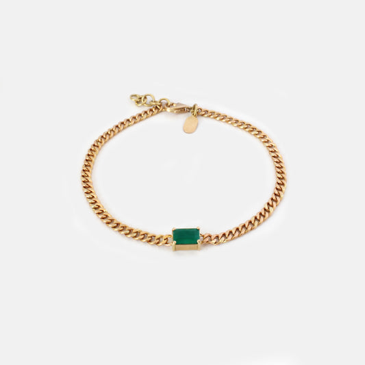Emerald Curb Chain 3mm Bracelet