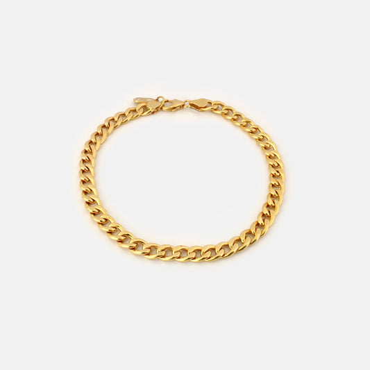 Gold Curb Chain 5mm Bracelet