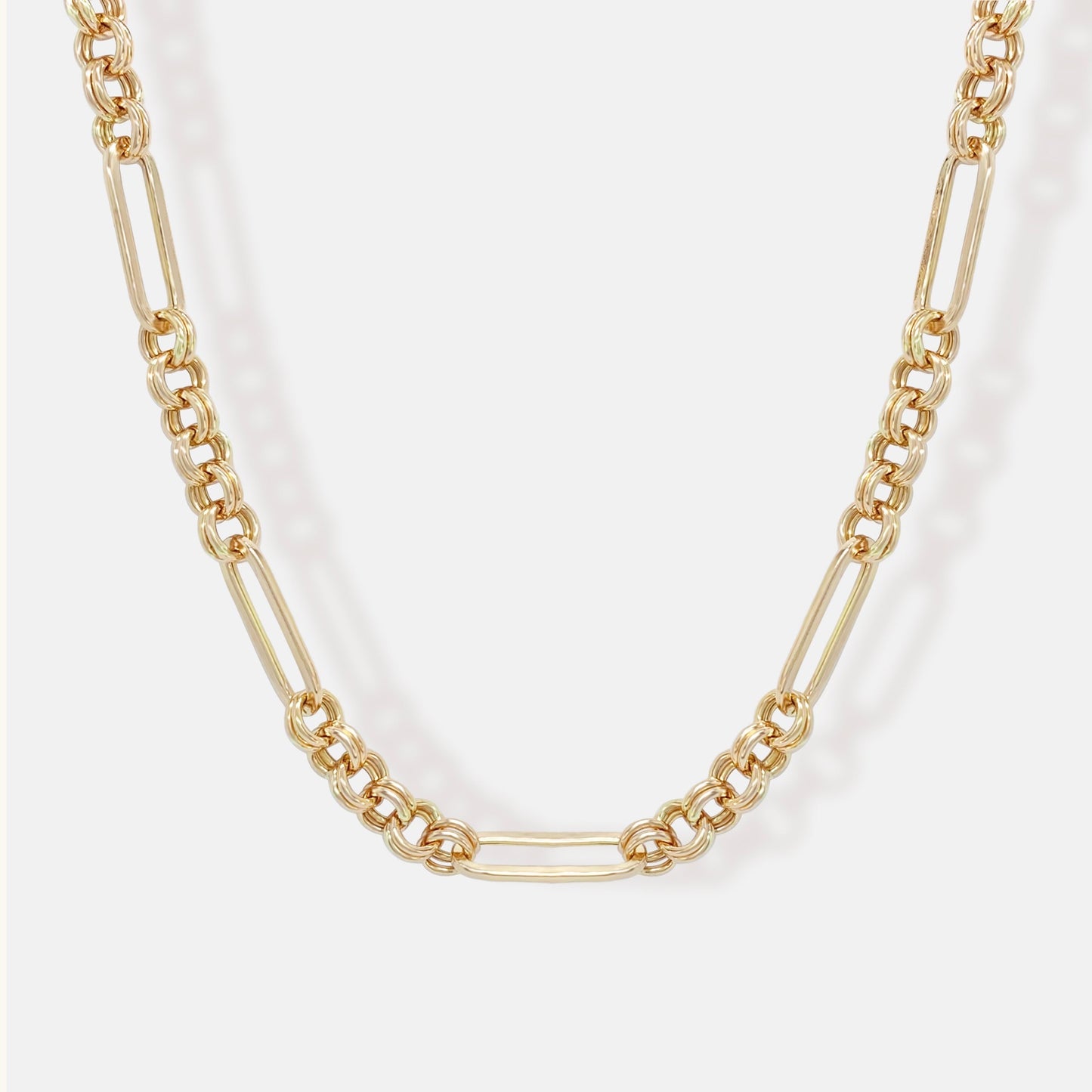 Gold Chunky Double Rail Chain Necklace
