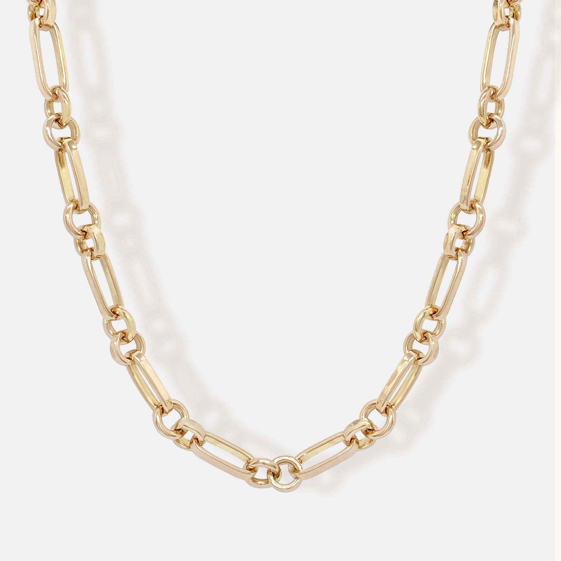 Maru Gold Three Link Jumble Chain Necklace