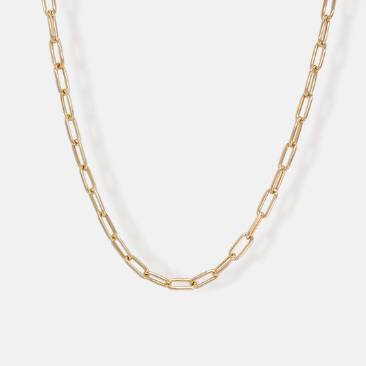 18k Gold Oval Link Chain Necklace