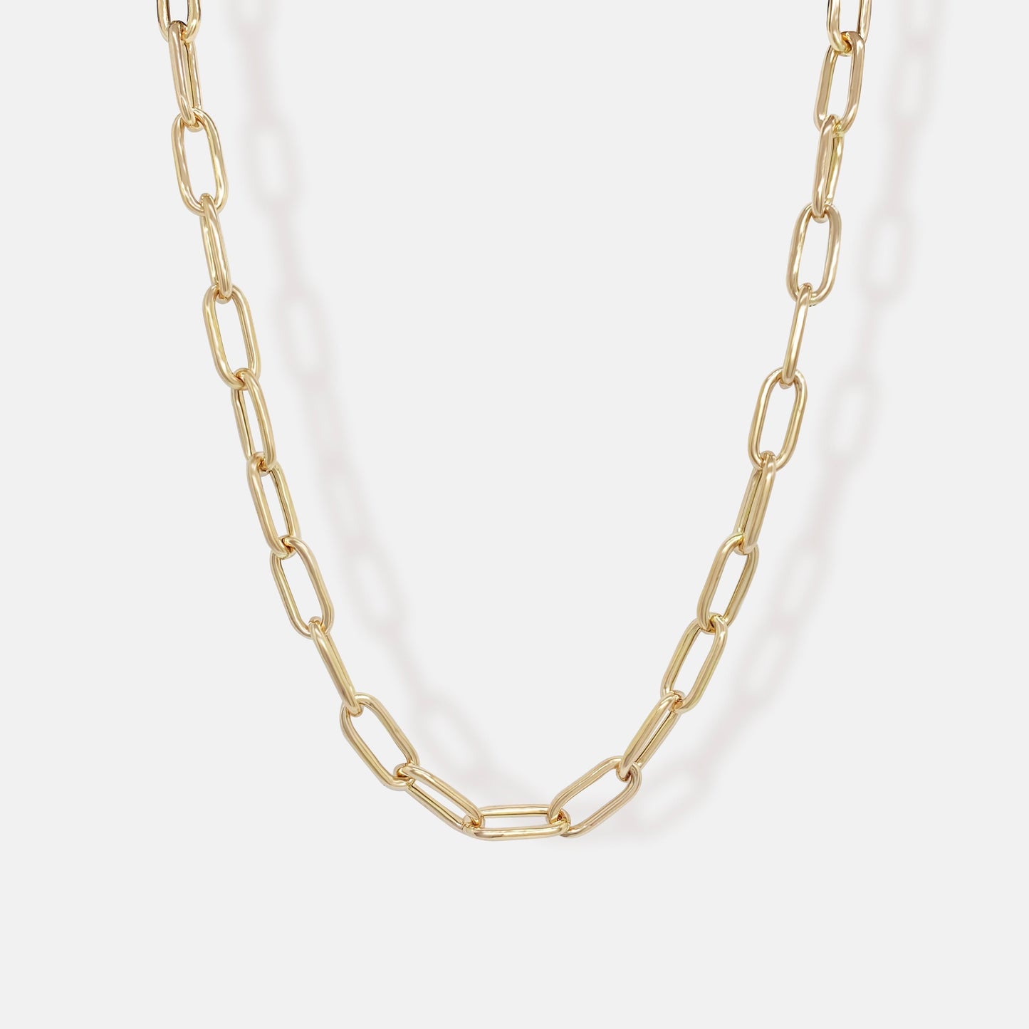 Gold Chunky Oval Link Chain Necklace