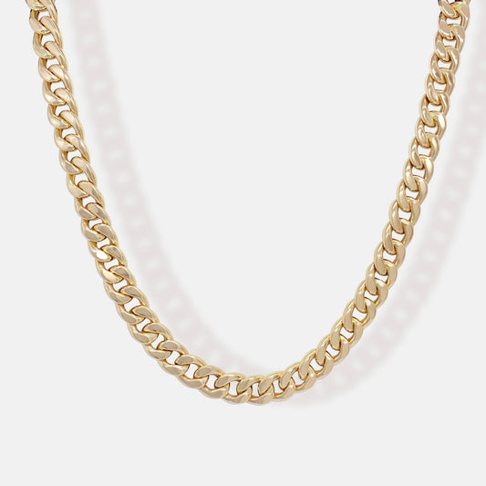 Gold Curb Chain 8mm Necklace