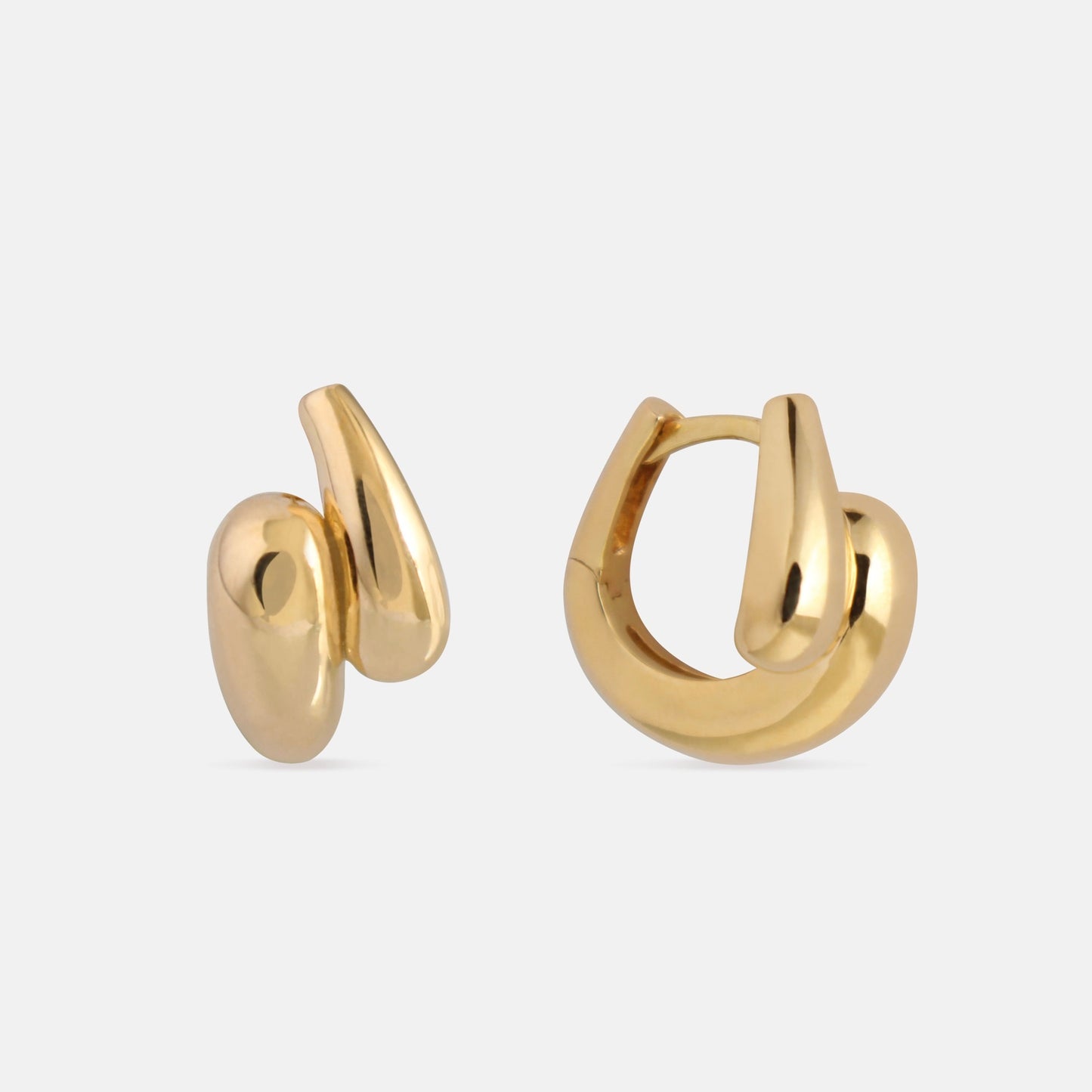 Double Drops Gold Hoops