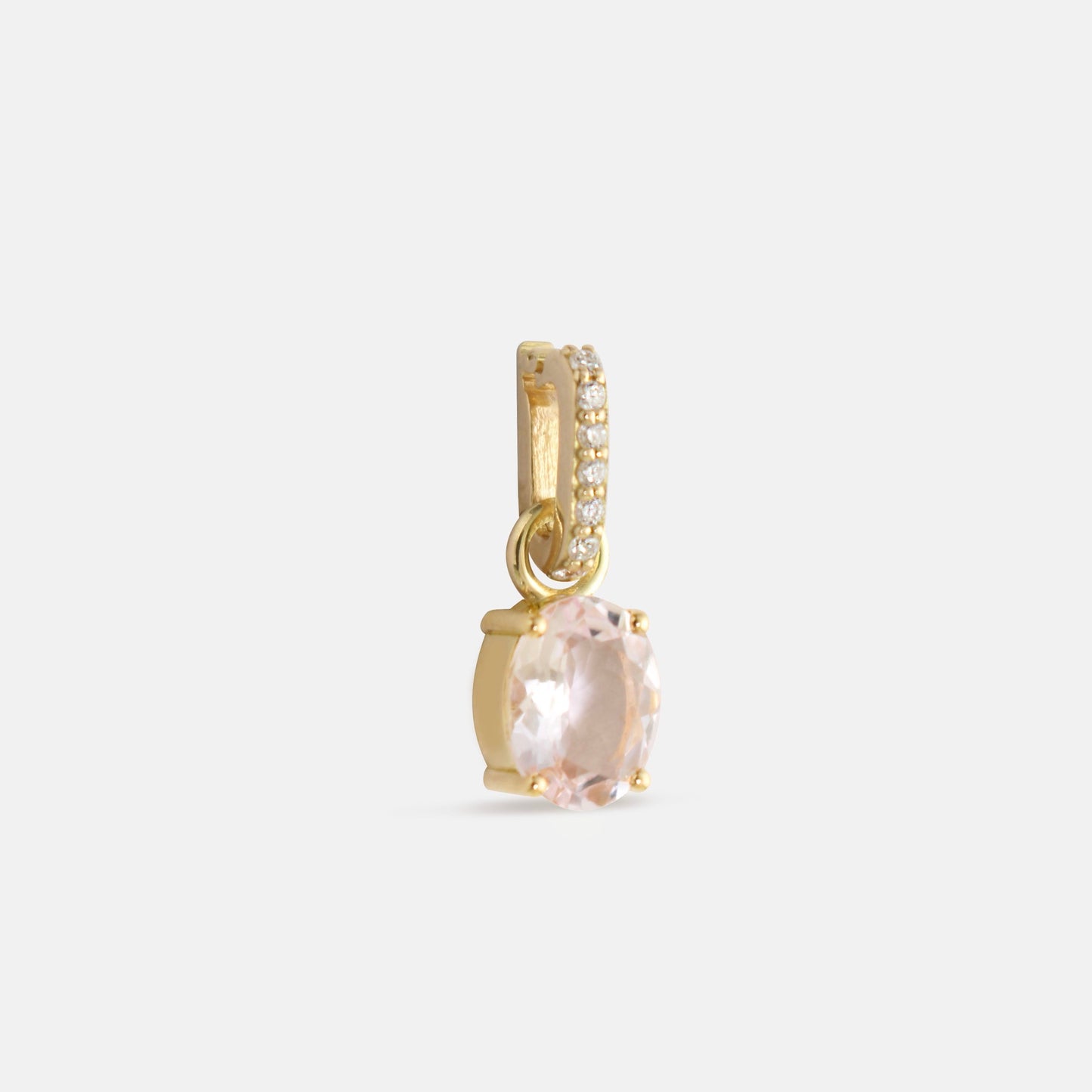 Maru Pink Morganite Charm  with diamond clasp