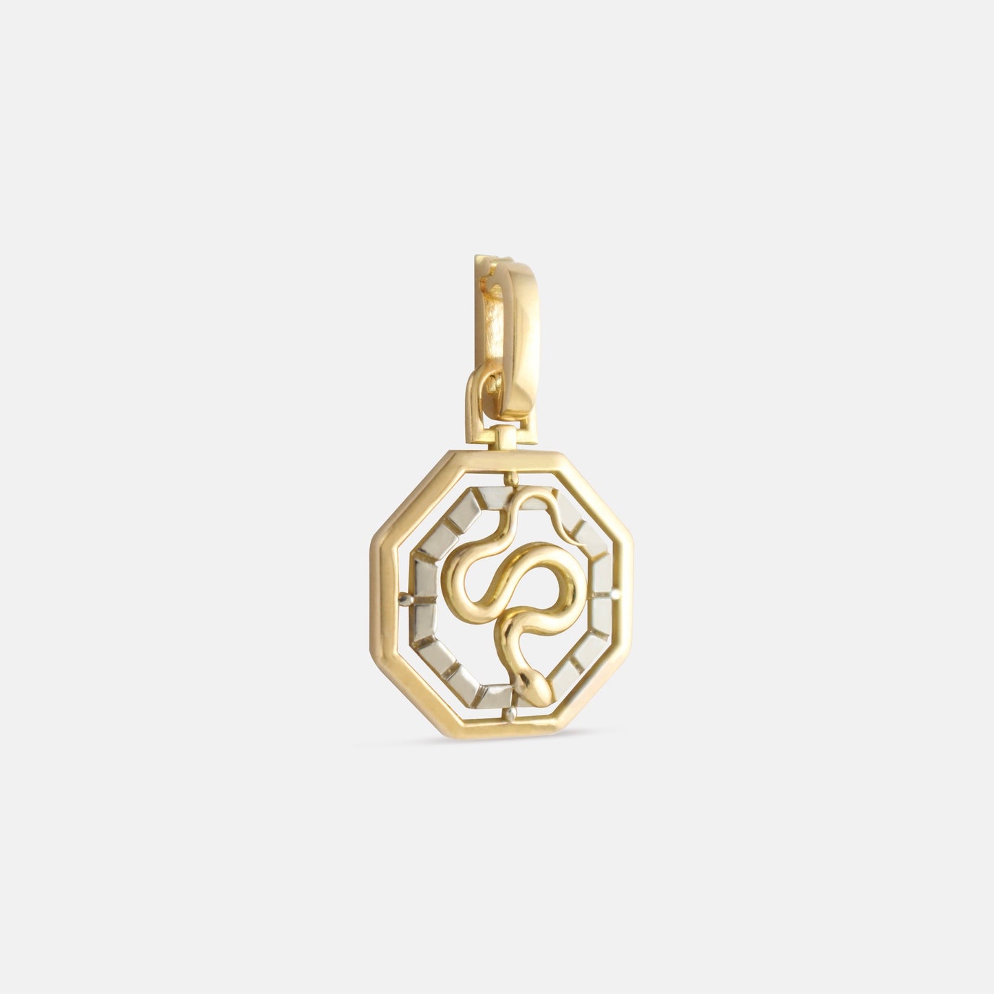 Maru Gold Two Toned Snake Amulet Charm