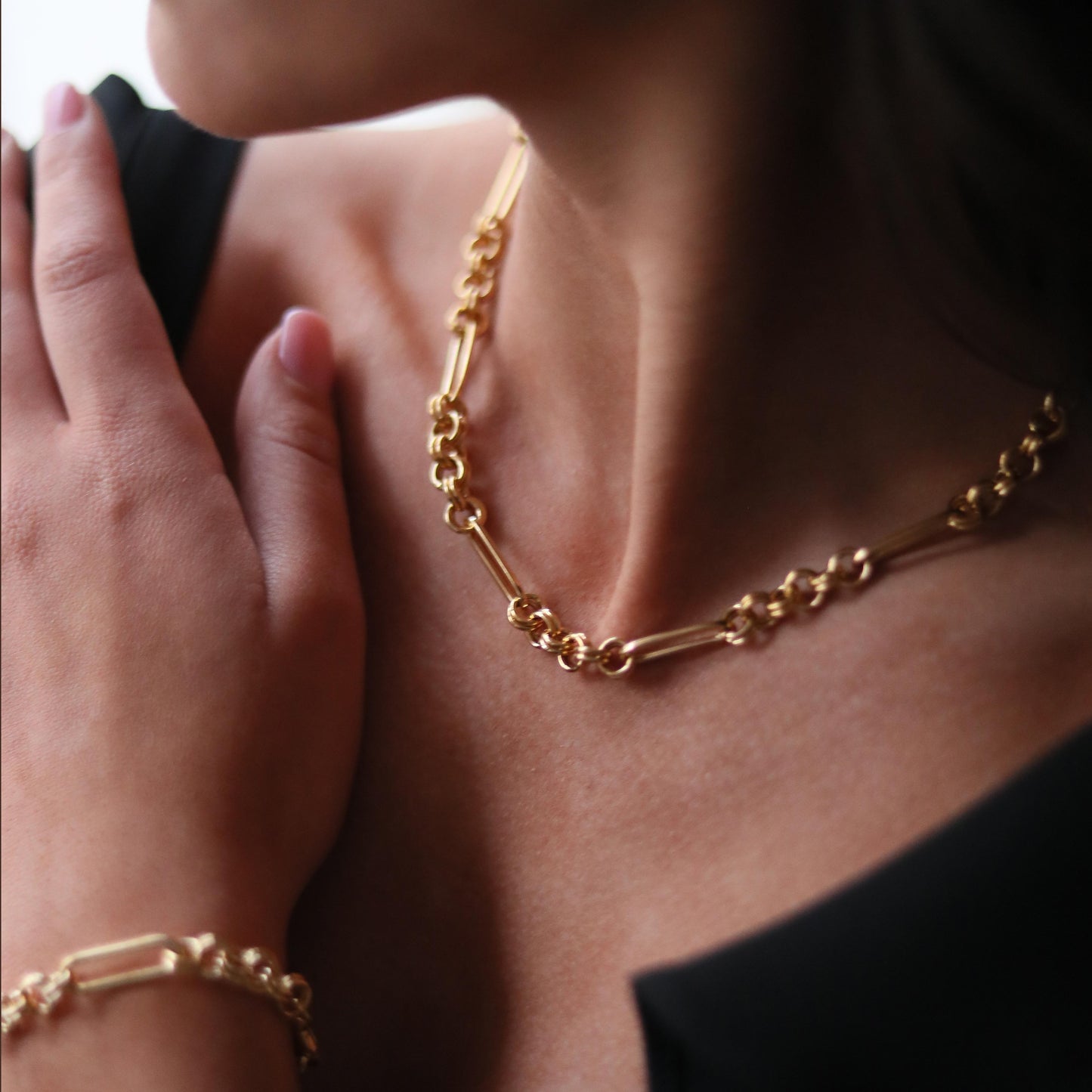 Chunky Double Rail Chain Necklace