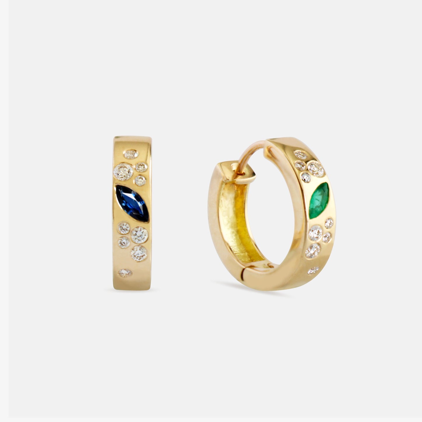 Gravity Hoops in Diamonds, Sapphires and Emeralds