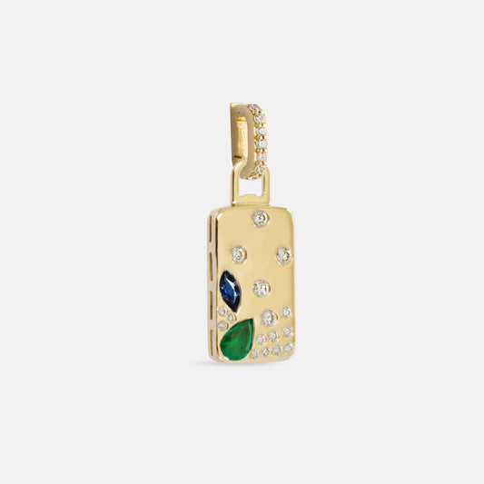 Maru Portal Charm in Diamonds, Emeralds & Sapphires