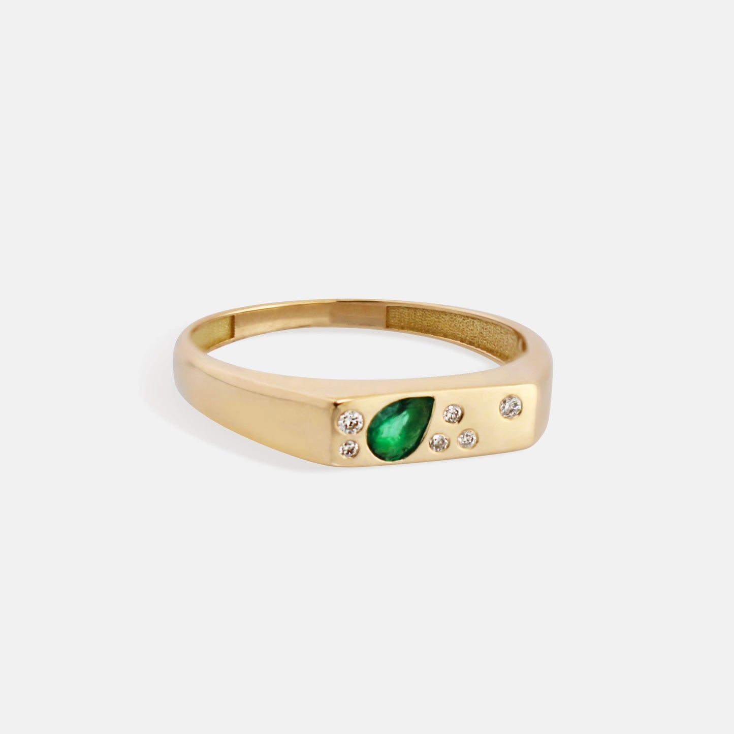 Comet Ring in Diamonds & Emeralds