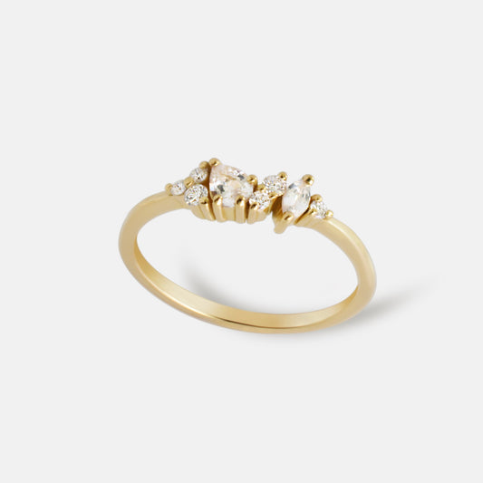 maru Wild Blossom Ring in Diamonds & White Sapphires