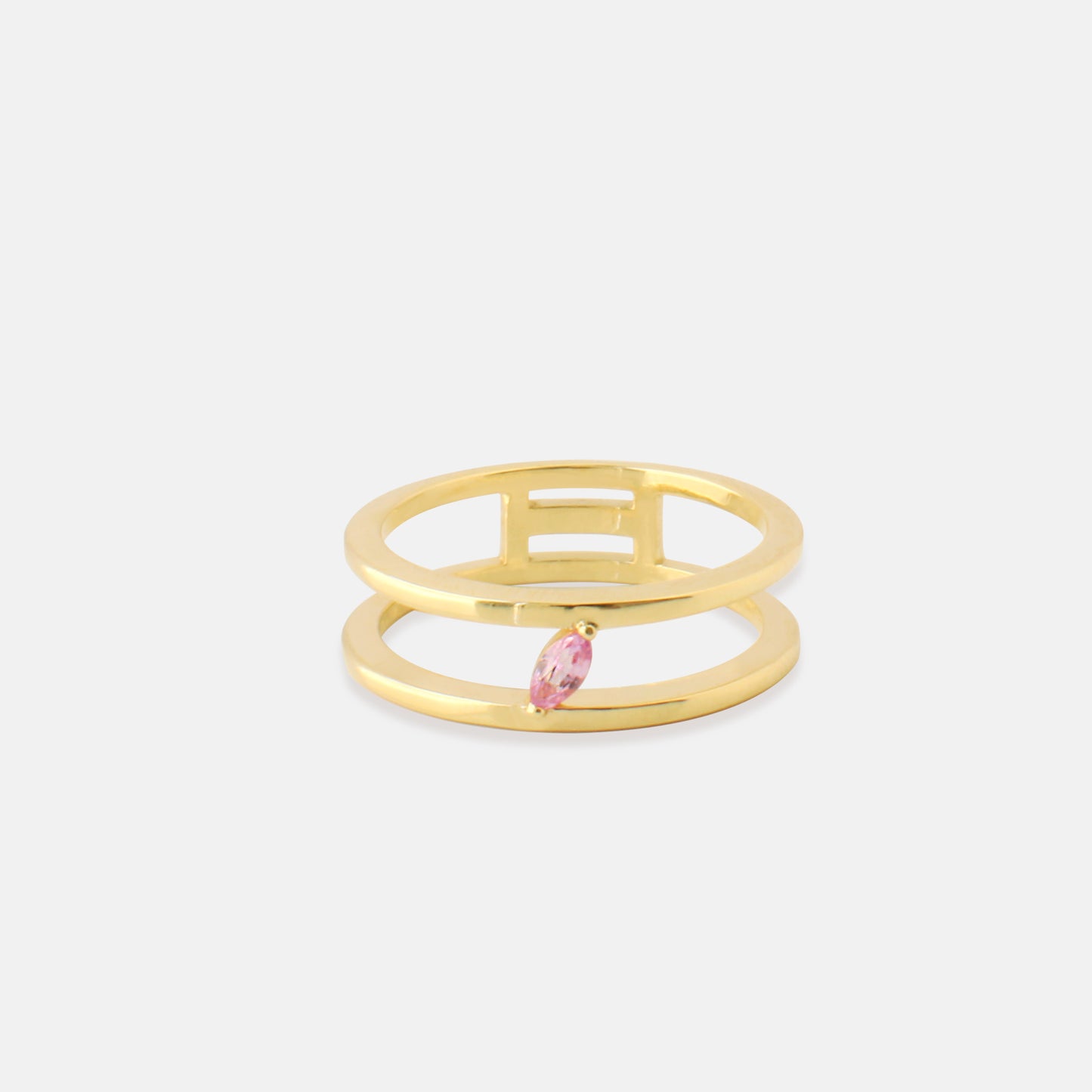 Narrow Trail Ring in Pink Sapphires