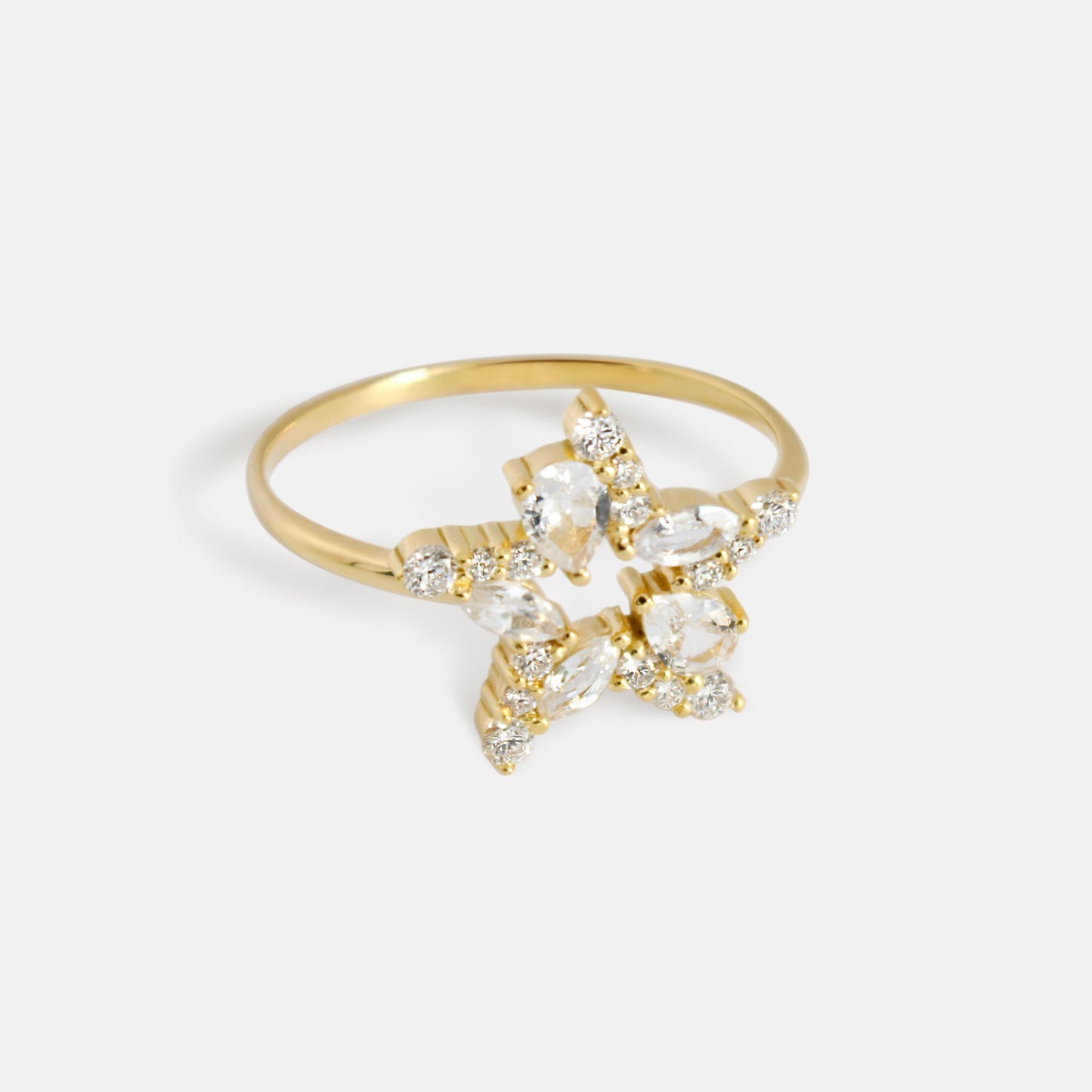Maru Wild Star Ring in Diamonds & White Sapphires